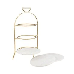 Etagere 3-stufig Höhe 65cm MARBLE In Weiß 8 Etagere 3-stufig Höhe 65cm MARBLE In Weiß -Küchenbedarf Angebote butlers etagere 3 stufig hohe 65cm marble in weiss 3