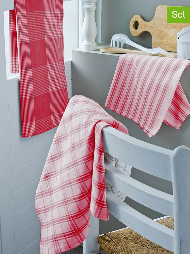 3er-Set: Geschirrtücher "Dilo" In Rot