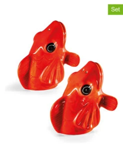 2er-Set: Salz- Und Pfefferstreuer "Fishes For Dishes" In Rot - (B)6 X (H)8,5 Cm