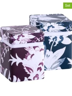 2er-Set: Teedosen "Luna" In Lila/ Blau - 150 G