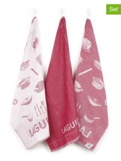 Laguiole 3er-Set: Geschirrtücher In Rot/ Weiß - (L)70 X (B)50 Cm