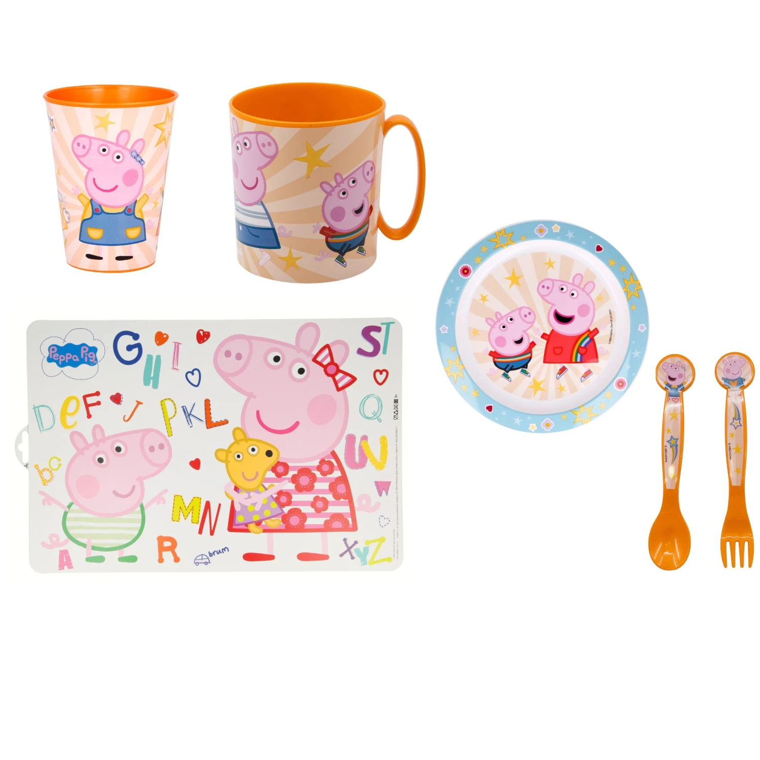 6-tlg.Set: Kindergeschirr Peppa Pig In Orange 1 6-tlg.Set: Kindergeschirr Peppa Pig In Orange