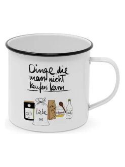 Jumbotasse "Happy Metal" In Weiß