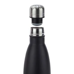 1x Edelstahl-Trinkflasche In Schwarz - 500 Ml -Küchenbedarf Angebote relaxdays 1x edelstahl trinkflasche in schwarz 500 ml 6