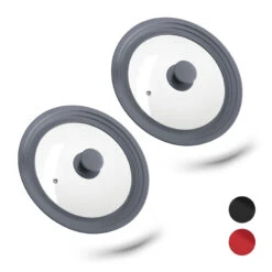 2x Topfdeckel In Grau - Ø22-26 Cm