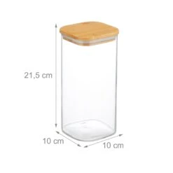 3 X Vorratsglas In Transparent/ Natur - 1500 Ml -Küchenbedarf Angebote relaxdays 3 x vorratsglas in transparent natur 1500 ml 3