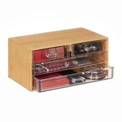 Make Up Organizer In Natur/ Transparent - (B)23,5 X (H)11 X (T)15 Cm