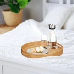 Serviertablett In Natur - ø38,5 Cm -Küchenbedarf Angebote relaxdays serviertablett in natur o38 5 cm 4