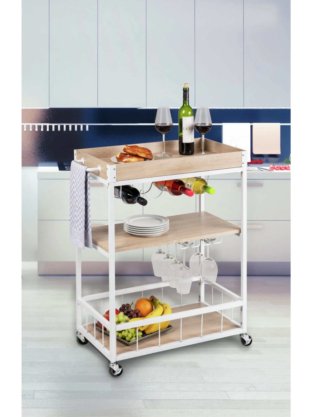 Wenko Küchenwagen Rustico Sonoma /Weiß In Braun 11 Wenko Küchenwagen Rustico Sonoma /Weiß In Braun – Bild 11