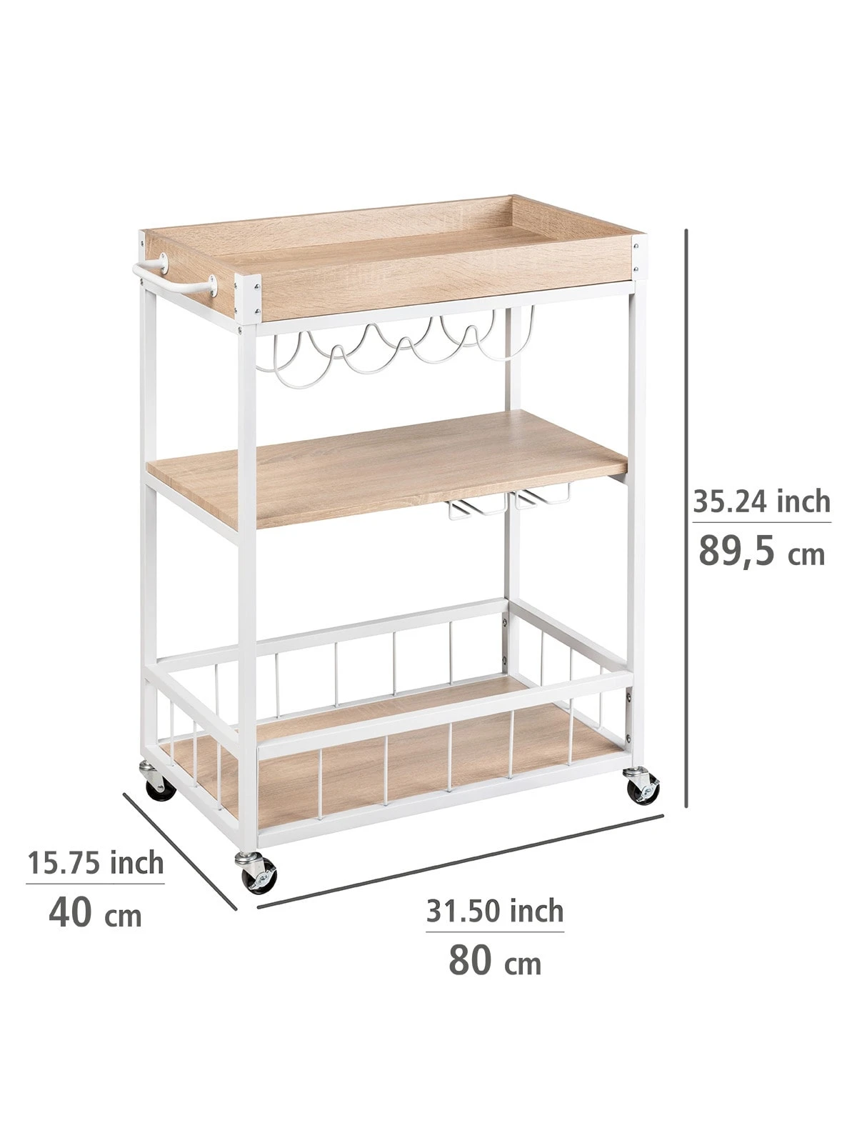 Wenko Küchenwagen Rustico Sonoma /Weiß In Braun 5 Wenko Küchenwagen Rustico Sonoma /Weiß In Braun – Bild 5