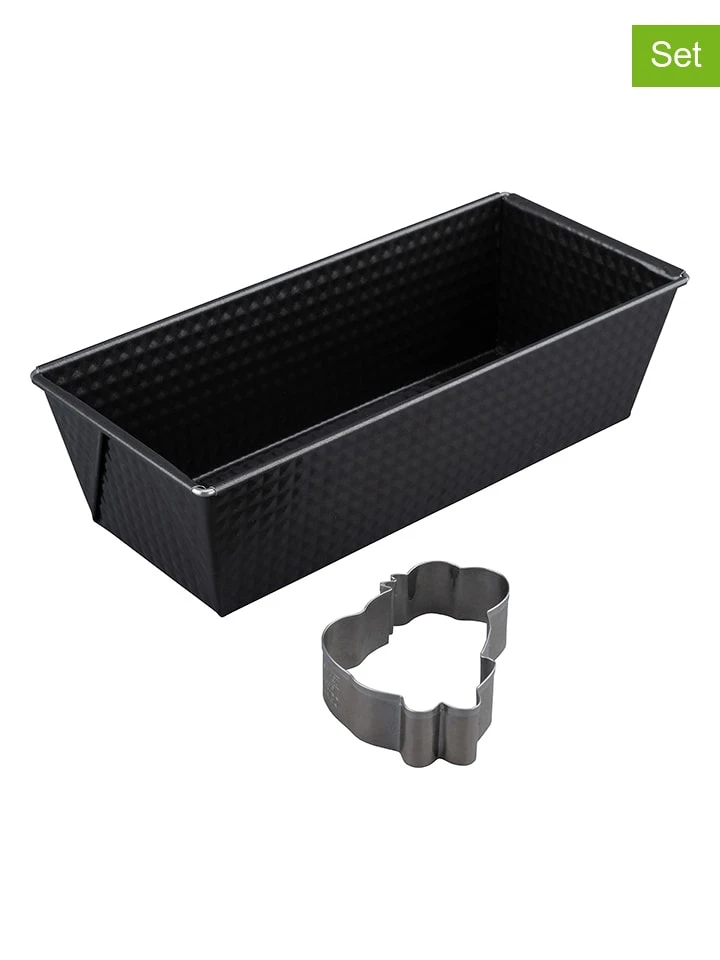 2tlg. Set: Kastenform "Goldbärenkopf" In Schwarz 1 2tlg. Set: Kastenform "Goldbärenkopf" In Schwarz